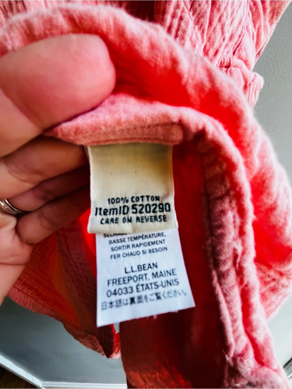 L.L. Bean 100% Cotton Gauze V-Neck Tunic in Coral XL - Picture 7 of 7